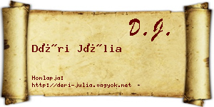 Déri Júlia névjegykártya